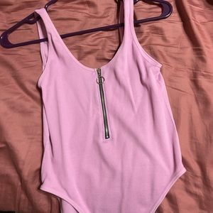 Purple zippered bodysuit